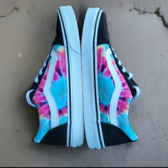 Vans Ward Tie Dye Old Skool Skate Athletic Tennis Shoe Sneaker Rose Pink Black 9 - Picture 6 of 12